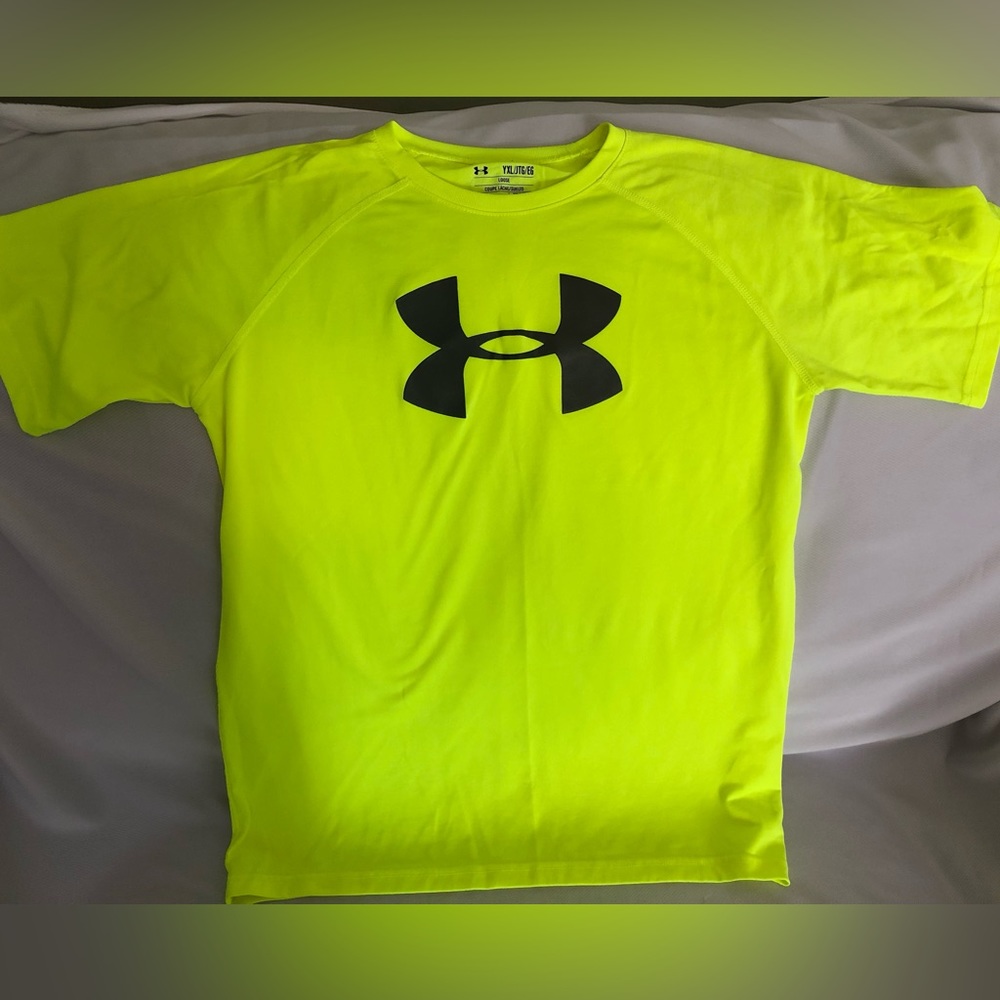 Under Armour Bright Yellow Shirt, Boys Youth XL, NWOT